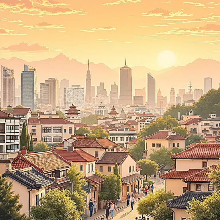 평화로운 파주배경의 일러스트