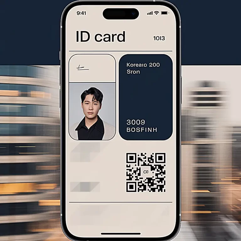 AI로 생성한 가상의 모바일 주민등록증 화면